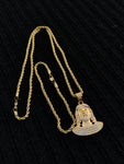 14k 3mm Gold Plated Rope Chain and Pendent Set