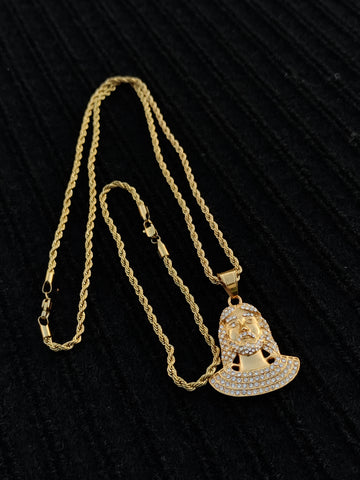 14k 3mm Gold Plated Rope Chain and Pendent Set