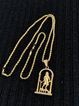 14k 3mm Gold Plated Rope Chain and Pendent Set