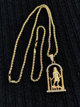 14k 3mm Gold Plated Rope Chain and Pendent Set