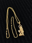 14k 3mm Gold Plated Rope Chain and Pendent Set