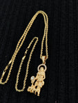 14k 3mm Gold Plated Rope Chain and Pendent Set