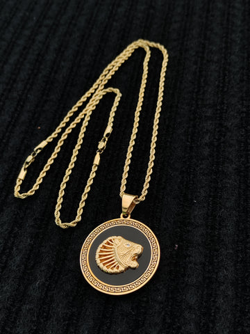 14k 3mm Gold Plated Rope Chain and Pendent Set