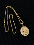 14k 3mm Gold Plated Rope Chain and Pendent Set