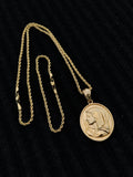 14k 3mm Gold Plated Rope Chain and Pendent Set