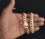 14k Gold Plated Miami Cuban Link 15mm 24inch Chain