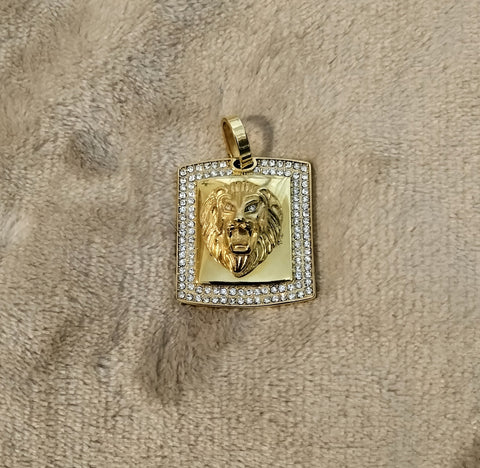 14k gold plated Lion pendant