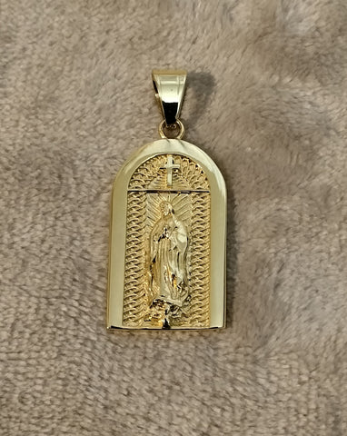 14k gold plated Virgin Mary pendant