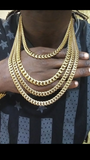 14k 8mm Gold Plated Cuban Link Chain