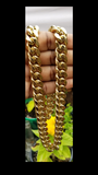 14k 14mm Gold Plated Cuban Link Chain