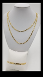 14k 4mm Gold Filled Figaro 2 Chains 20" 24" and Bracelet Set