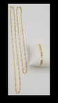 14k 4mm Gold Filled Figaro 2 Chains 20" 24" and Bracelet Set