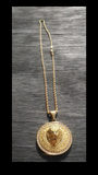 14k 3mm Gold Plated Rope Chain and Pendent Set