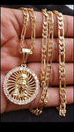 14k 4mm Gold Filled Figaro Chain Bracelet and Pendant  Set