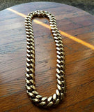 14k 16mm Gold Plated Cuban Link Chain